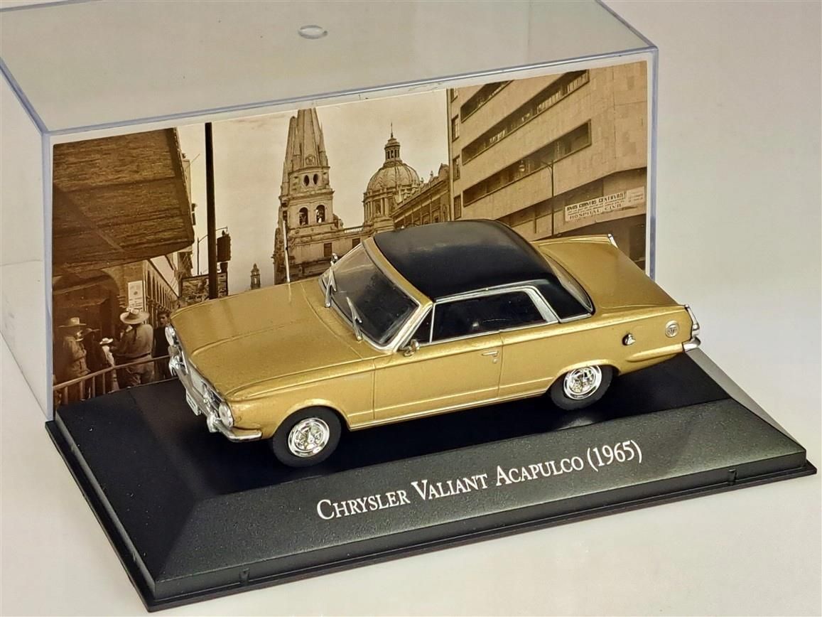 Miniature Chrysler Valiant Acapulco 1965 1:43 Altaya - Neuf Sous Vitrine En Méthacrylate