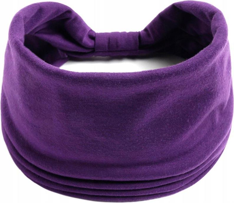 Opaska Do Włosów Szeroka Na Głowę Uszy Fioletowa Bandana Turban
