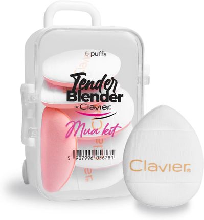 Clavier Tender Blender Zestaw Mini Gąbek Do Makijażu Mua Kit 6szt. White