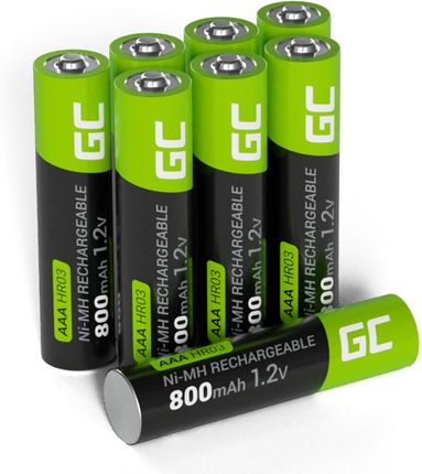Green Cell 8x Akumulatorki Paluszki AAA R3 800mAh Ni-MH Baterie do ładowania (2GR04)