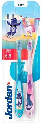 Jordan Step By Szczoteczka Do Zębów Dla Dzieci 6-9 Lat Miękka Elastyczna 2Szt.