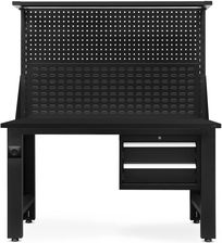 Zdjęcie Jan Nowak Stół Warsztatowy Z Tablicą Narzędziową Logan All Black 150x75x170cm Czarny - Karczew