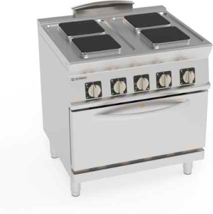 Tecnoinox Kuchnia Gastronomiczna Elektryczna 4-Polowa Z Piekarnikiem Gn1/1 (716086)