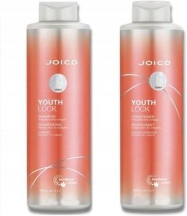 Joico youth lock Zestaw do włosów dojrzałych Szampon 1L Odżywka 1L