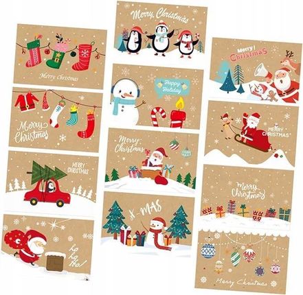 Kartki Świąteczne Na Boże Narodzenie 24szt. Koperty 1646878797