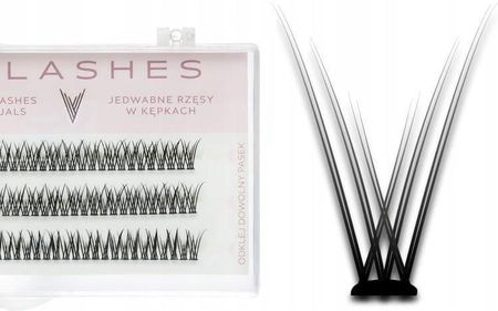 Many Beauty Many Lashes V-Lashes Silk Eyelashes Individual Jedwabne Rzęsy W Kępkach Fish Tale 0,10Mm Strong D-12Mm
