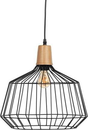 Bigbuy Home Lampa Sufitowa Czarny Naturalny Drewno Żelazo 220-240 V 36 X Cm (S8805193)