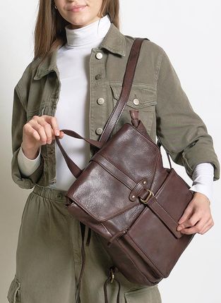 Plecak skórzany damski A4 - MARCO MAZZINI czekoladowy brąz - Ceny