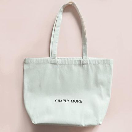 Simply More Bawełniana Torba XL Na Zakupy Na Ramię Typu Shopper Your Last Bag,
