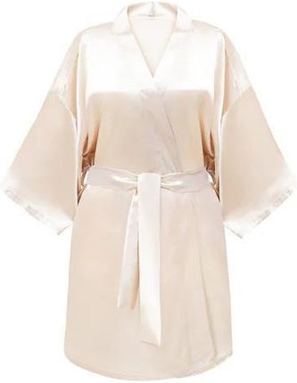 Glov Kimono Style Satin Bathrobe Beige Szlafrok