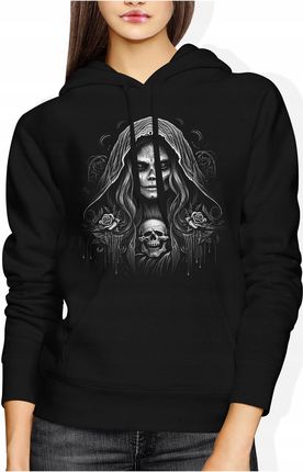 Bluza Damska Z Nadrukiem Santa Muerte Goth Roz. M Bluzka Dresowa Z Kapturem