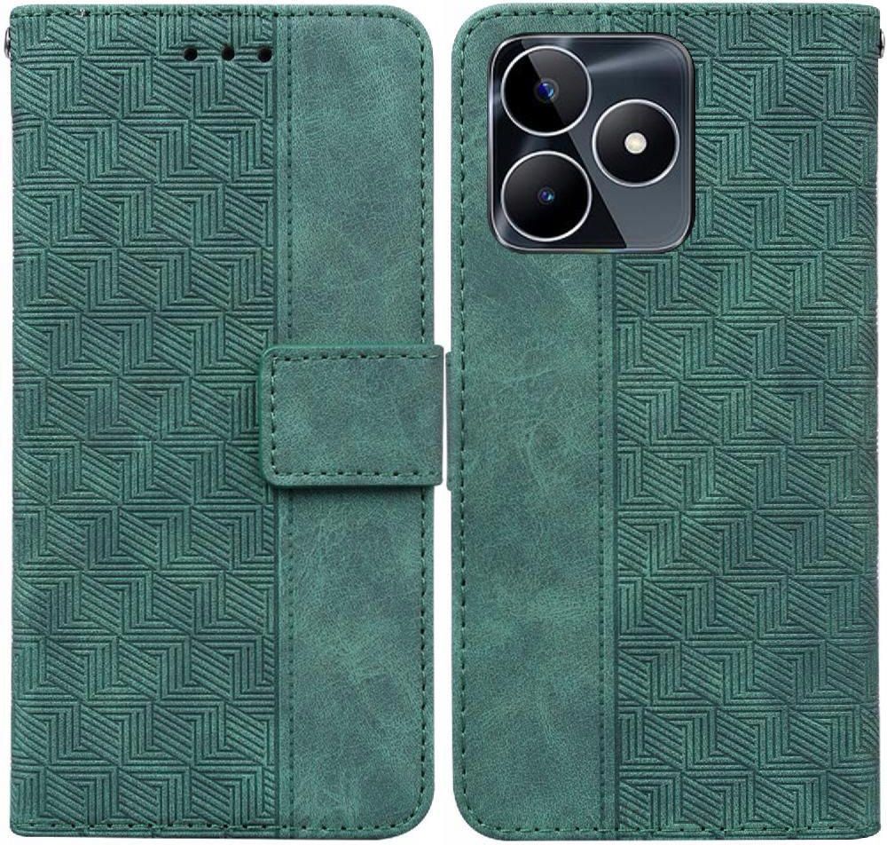 Custodia Libro Realme C53 Con Quadrifoglio Fortunato, Portafoglio Con Tasche E Supporto, Blu
