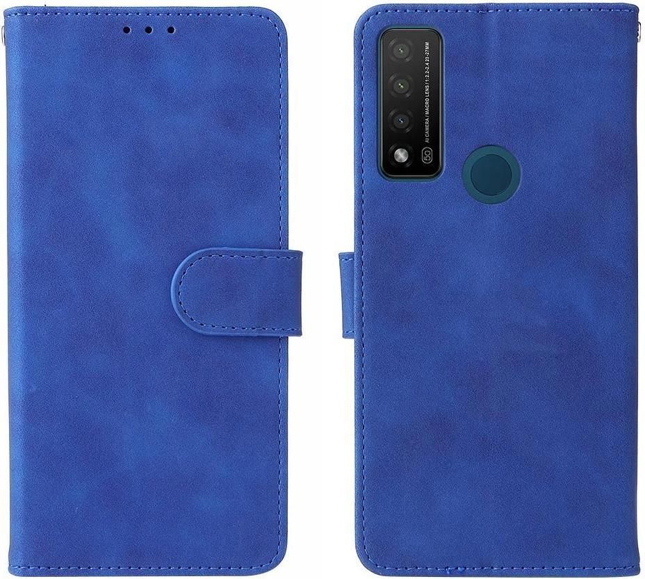 COQUE Custodia TCL 20R 5G Shell, Custodia Flip Cover con Motivo Pelle Bovina con Fibbia Quadrata e Slot per Schede Custodia in Pelle per TCL 20R 5G-Marrone
