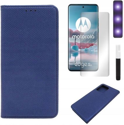 Gsm Hurt Etui Do Motorola Edge 40 Neo 5G Smart Magnet Granatowy Case I Szkło