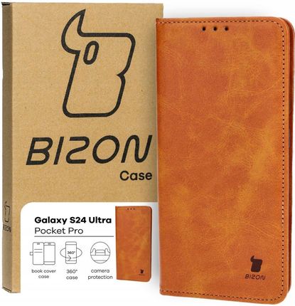 Bizon Etui Z Klapką Ze Skóry Ekologicznej Do Galaxy S24 Ultra Case