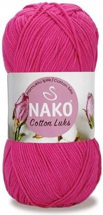 Nako Włóczka Cotton Luks 100G Bawełna Akryl 97572 Amarant COTTONLUKS97572
