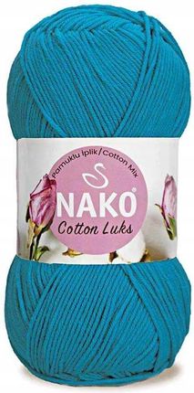 Nako Włóczka Cotton Luks 100G Bawełna Akryl Turkus 97581