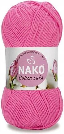 Nako Włóczka Cotton Luks 100G Bawełna Akryl Różowy 97550