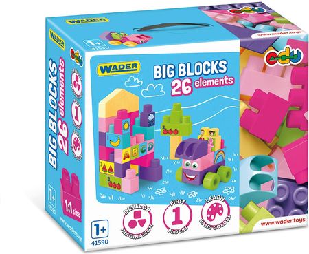Wader Klocki Big Blocks Pink 26El. Naklejki 41590