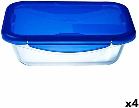 Pyrex Hermetyczne Pudełko Na Lunch Cook&Go 30X23Cm 3,3L Prostokątny Niebieski Szkło 4Szt. (S2706982)