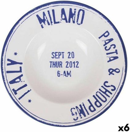 Santa Clara Talerz Do Makaronu Milano Porcelana 28Cm Niebieski 6Szt. (S2227003)