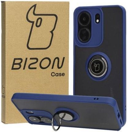 Bizon Etui Case Hybrid Ring Do Xiaomi Redmi 13C Poco C65 Granatowe