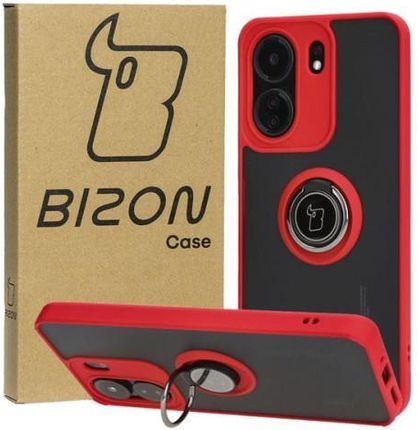 Bizon Etui Case Hybrid Ring Do Xiaomi Redmi 13C Poco C65 Czerwone