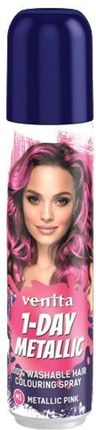 Venita 1 Day Metallic Spray Koloryzujący Do Włosów Nr M1 Metallic Pink Metaliczny Różowy 50 ml