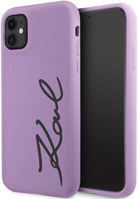 Karl Lagerfeld Nakładka Do Iphone 11 / Xr Klhcn61Sksvgu Purpurowa Hardcase Silicone Signature