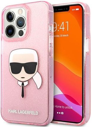 Karl Lagerfeld Klhcp13Xkhtuglp Iphone 13 Pro Max 6 7" Różowy Pink Hardcase Glitter Karl`S Head