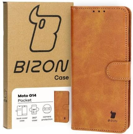 Bizon Etui Case Pocket Do Motorola Moto G14 Brązowe