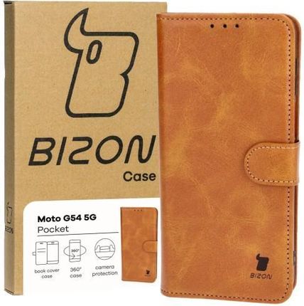 Bizon Etui Case Pocket Do Motorola Moto G54 5G Brązowe
