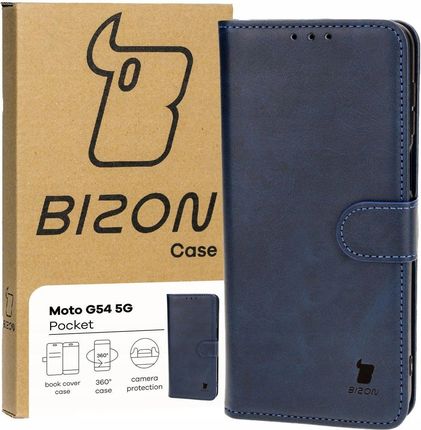Bizon Etui Case Pocket Do Motorola Moto G54 5G Granatowe