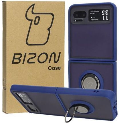 Bizon Etui Case Hybrid Ring Do Motorola Razr 40 Granatowe