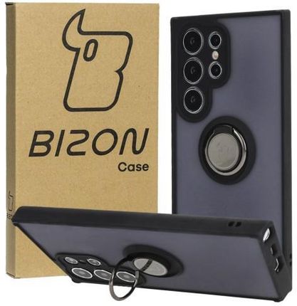 Bizon Etui Case Hybrid Ring Do Galaxy S24 Ultra Czarne