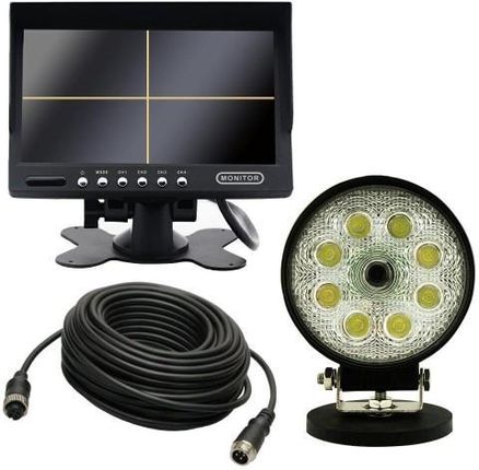Zestaw Monitor 7 cali Kamera 700TVL w lampie LED przewód 10m