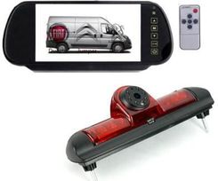 Zestaw monitor w lusterku + kamera cofania z światłem stopu FIAT DUCATO CITROEN JUMPER PEUGEOT BOXER