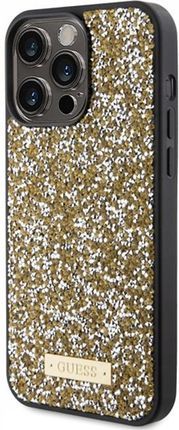 Guess Etui Rhinestone Metal Logo Do Apple Iphone 15 Pro Max Żółty Wy Transport - zdjęcie 4
