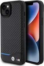 Bmw Leather Carbon Blue Line Etui Iphone 15 Plus