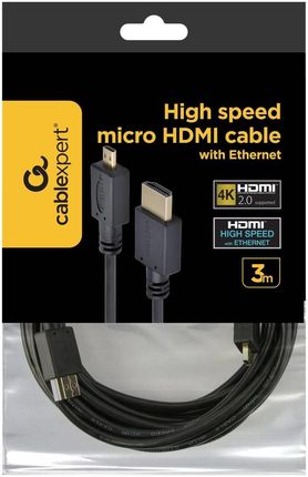 Gembird Hdmi/Hdmi Micro 3M Pozłacane Końcówki (CCHDMID10)