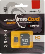 Nośniki Danych Karty Pamięci Karta Micro Secure Digital Imro 32Gb Class 10 Uhs 1 Adaptersd Zapis Odczyt43 85Mbs Promo