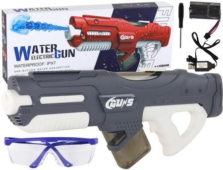 Lean Toys Duży Pistolet Na Wodę Szary 750Ml Wodoszczelny Okulary