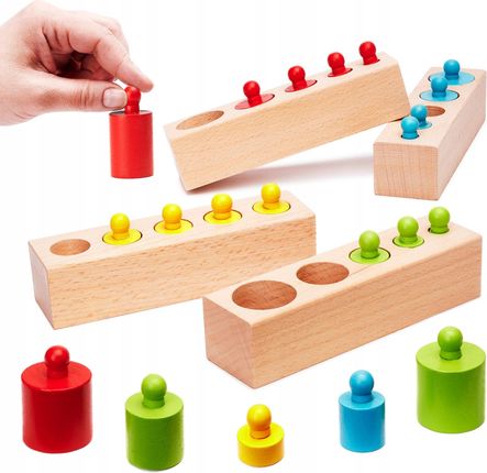 Leantoys Zabawka Edukacyjna Dla Dzieci Niemowląt Ciężarki Drewniane Montessori