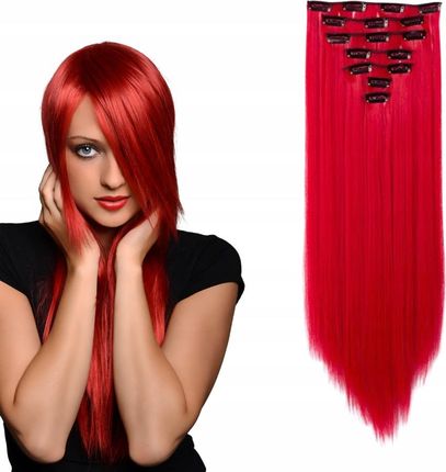 Cameron Hair Włosy Kolorowe Syntetyczne Sztuczne Dopinki Clip In 47 cm Czerwony Czerwień