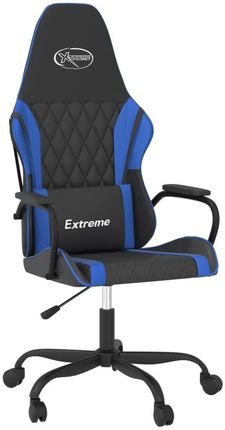 vidaXL Masujący fotel gamingowy, czarno-niebieski, sztuczna skóra 345533