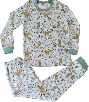Piżama dziecięca 134 piżamka ocieplana kolorystyka unisex wzór zwierzątka