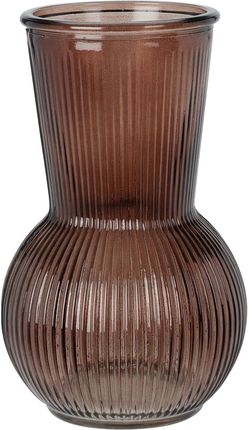 Home Styling Collection Wazon Szklany Ryftowany 20Cm (Hc7430570Brown)