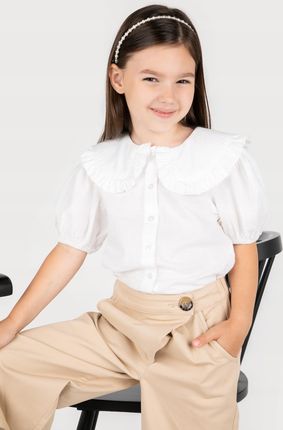 Bluzka dla dziewczynki biała Koszula 122 Coccodrillo