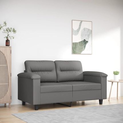 Vidaxl 2 Seater Sofa Dark Gray 47.2" Microfiber Fabric