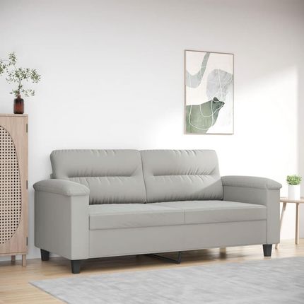 Vidaxl 2 Seater Sofa Light Gray 55.1" Microfiber Fabric
